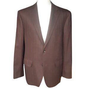Boglioli SZ 42R Men's Wool Sport Jacket Blazer Chocolate Brown w/Blue Pinstripe